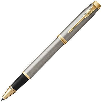 Ручка роллер "IM Brushed Metal GT", 0.5 мм, золотистый, стерж. черный