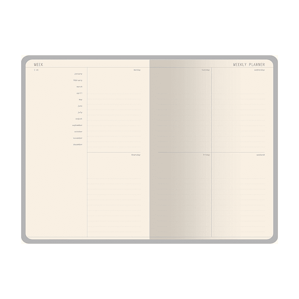 Еженедельник недатированный "Love me", А5, 144 страниц, линованный, бежевый - 5