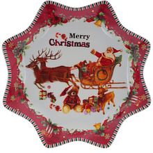 Тарелка "Merry Christmas", фарфор, 19 см, белый, красный