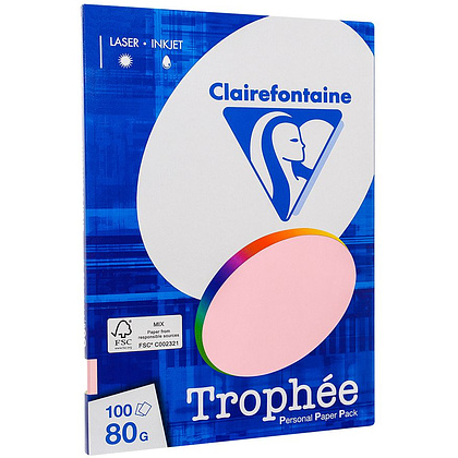 Бумага цветная "Trophée", А4, 100 листов, 80 г/м2, ассорти пастель