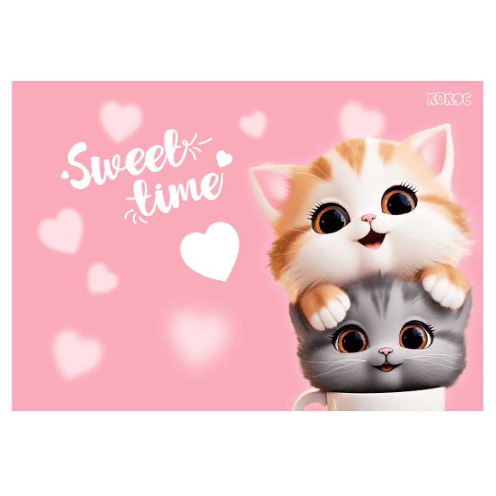 Пленка для труда "Cute cats", 50х70 см, розовый