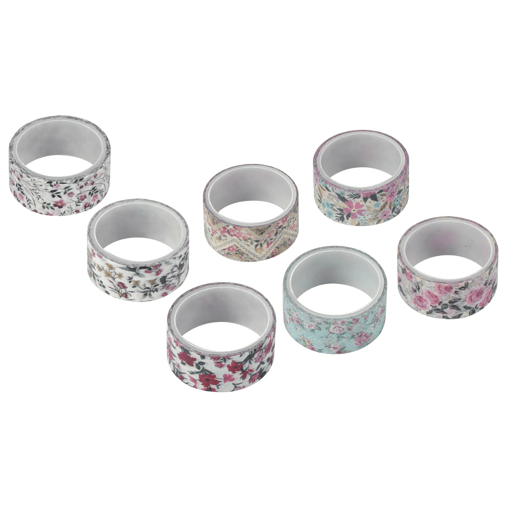 Клейкая лента "Цветочный микс", 15x3 мм/м, ассорти - 3