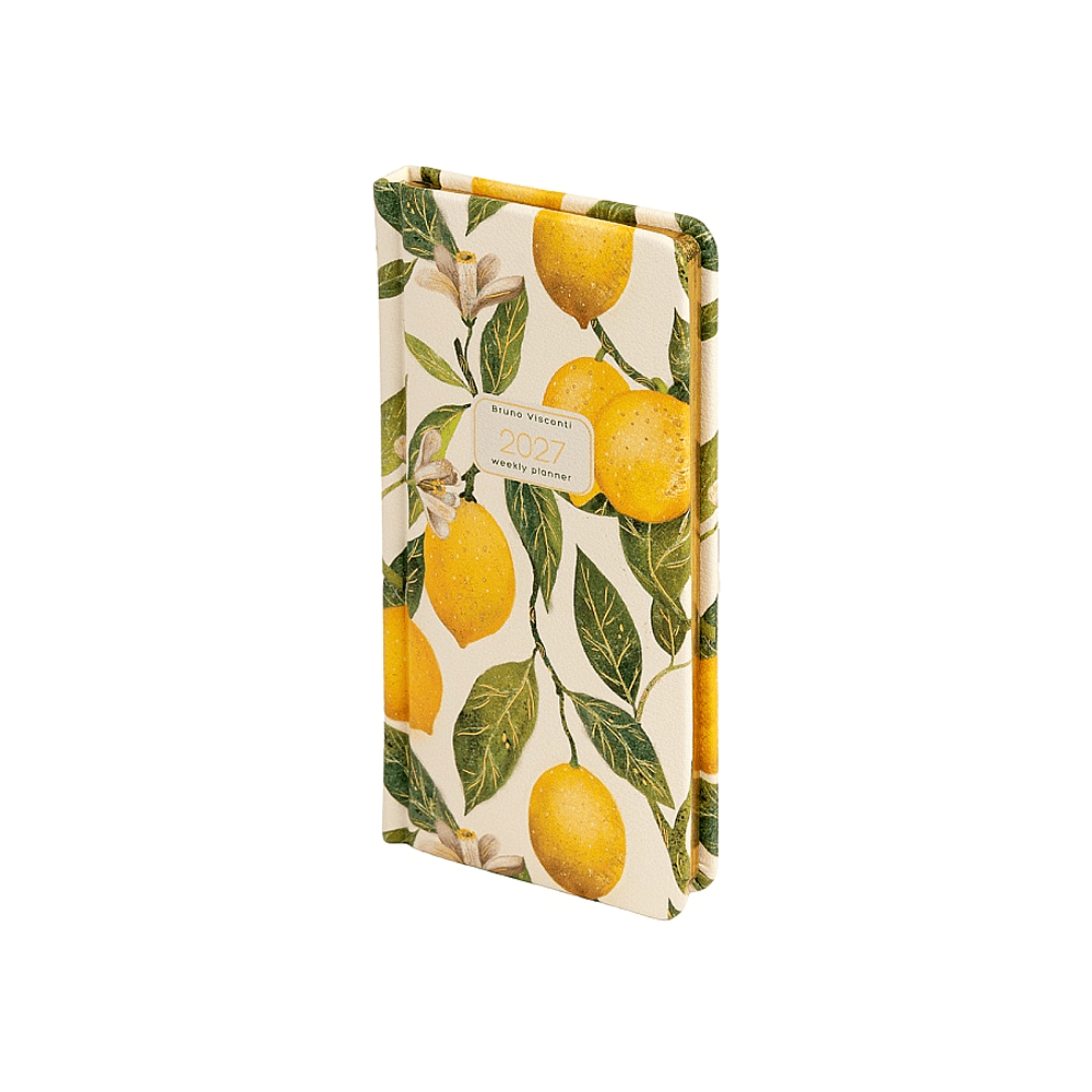 Еженедельник датированный "Flora. Paradise. Lemons" на 2027 год, A6, 128 страницы, линейка, желтый