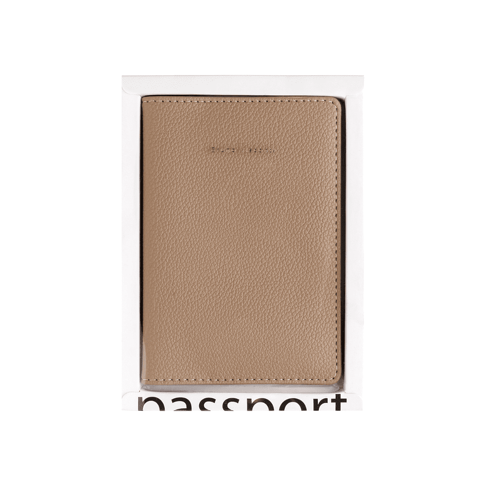 Обложка для паспорта "Бежевая", кожзам - 2