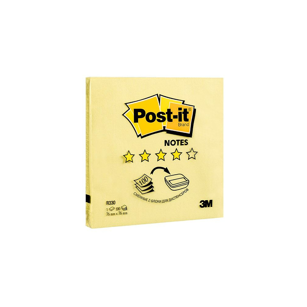 Бумага для заметок на клейкой основе "Post-it Classic", 76x76 мм, 100 листов, желтый
