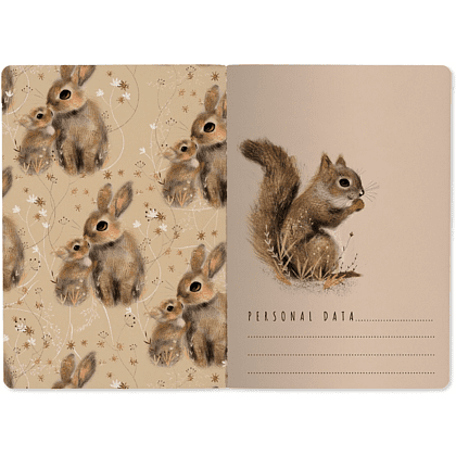 Тетрадь "Love me. Зайки", A5, 40 листов, клетка, бежевый - 3