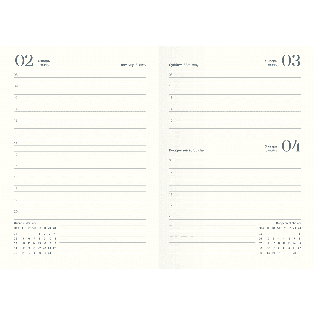 Ежедневник датированный "Spring" на 2026 год, А5, 352 страницы, серый - 2