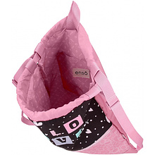 Мешок для обуви Enso "Love vibes", полиэстер, черный, розовый