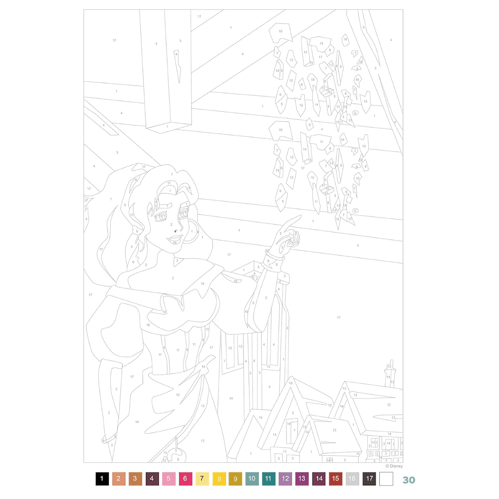 Раскраска по номерам на французском языке "Coloriages mystères Disney - Les Grands Classiques" - 4