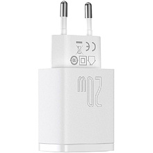 Сетевое зарядное устройство Baseus "CCXJ-B02", Compact Quick Charger USB+Type-C 20W, белый