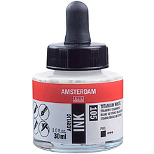 Краски жидкий акрил "Amsterdam", 105 белила титановые, 30 мл