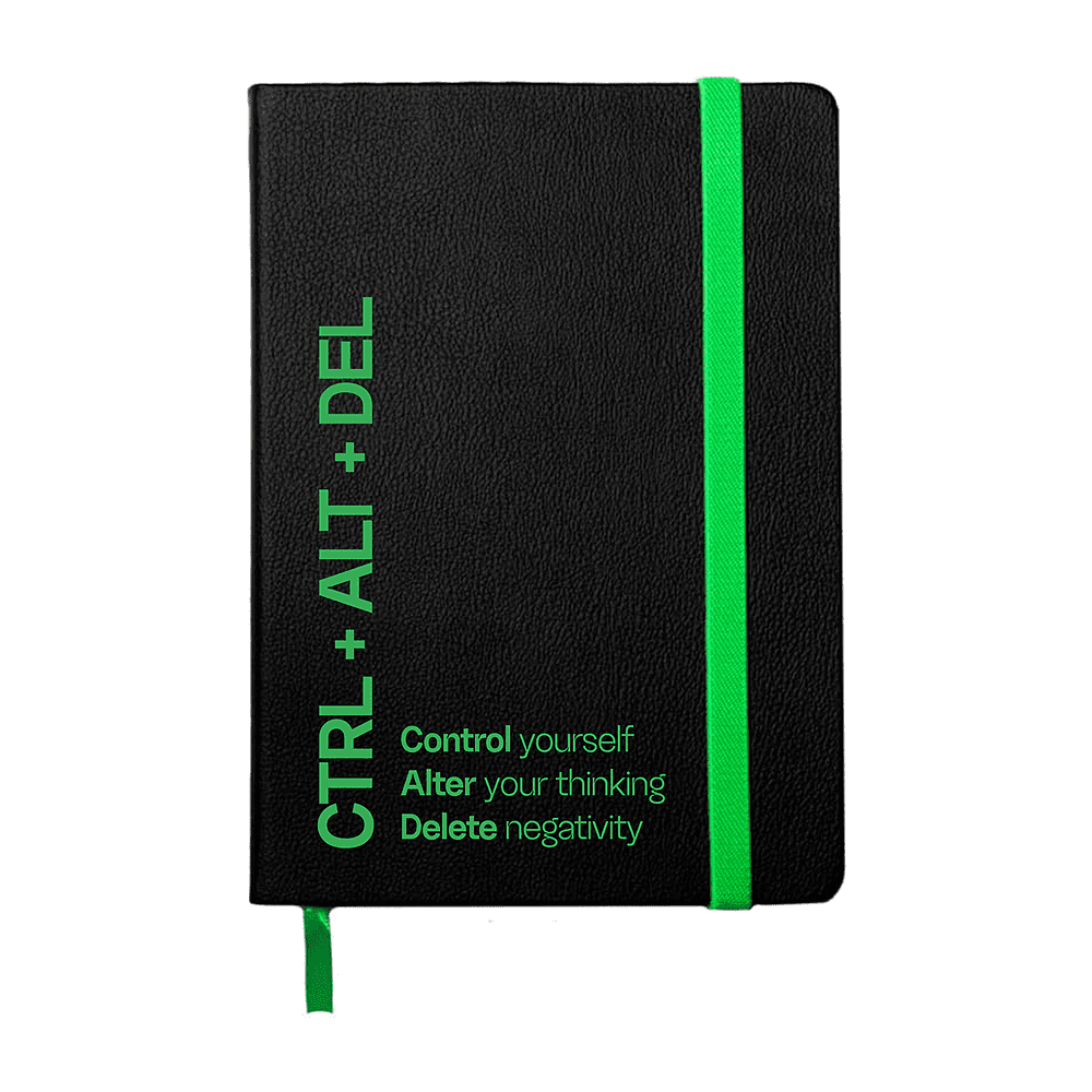 Ежедневник недатированный "Ray. CTRL+ALT+DEL", А5, 272 страницы, в клетку, черный, зеленый