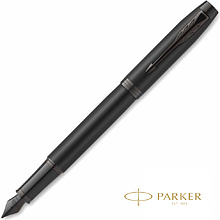 Ручка перьевая "Parker IIM Achromatic", F, черный, патрон синий