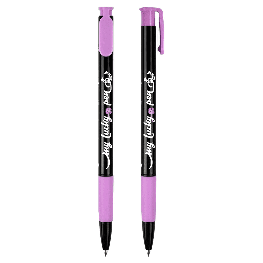 Ручка шариковая автоматическая "Надписи", 0.5 мм, пластик, стерж. синий, ассорти - 3