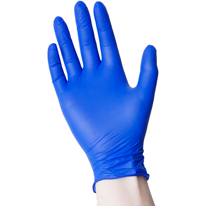 Перчатки нитриловые неопудренные одноразовые "Zaubex", р-р S, 200 шт/упак, голубой - 3