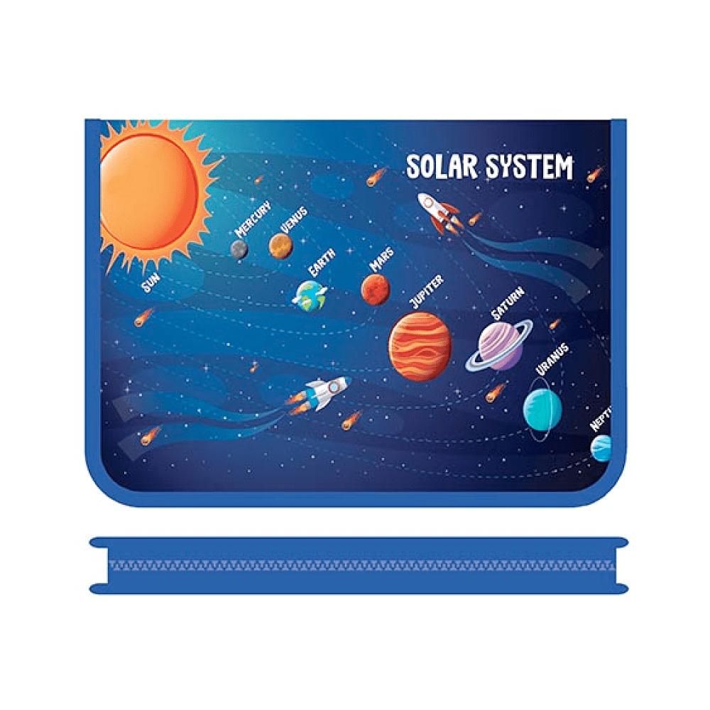 Папка для тетрадей "Солнечная система", А5, пластик, синий