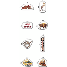 Набор наклеек объемных "Брест", А6, 1 лист, 8 шт.