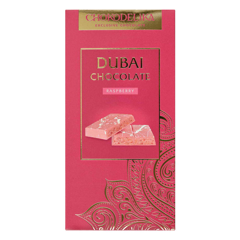 Шоколад белый "Dubai Raspberry", 180 г, с начинкой малина