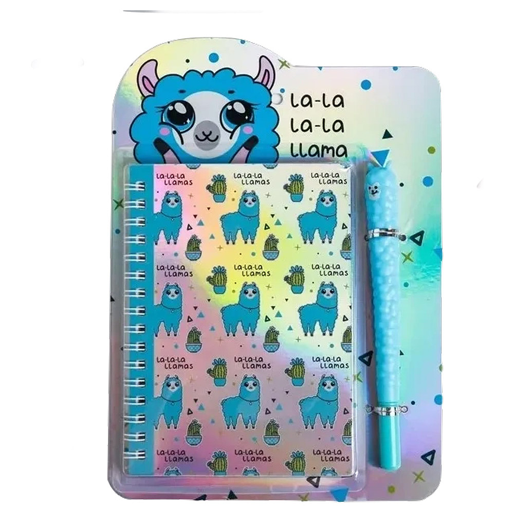 Набор ежедневник недатированный "La-La-Llama" + ручка, А5, 80 страниц, голубой