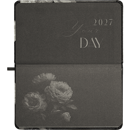 Еженедельник датированный "Vista. Flowers" на 2027 год, А6, 128 страницы, линейка, черный - 3