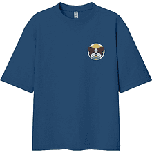 Футболка унисекс "Бульдог. Dog love club", XS-S, хлопок, оверсайз, джинсовый