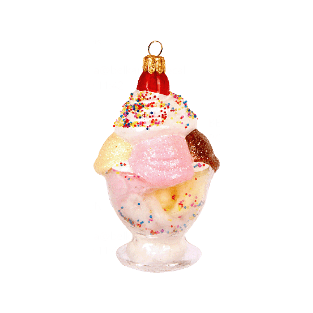 Украшение елочное "Ice Cream Bowl", 10 см, стекло, разноцветный