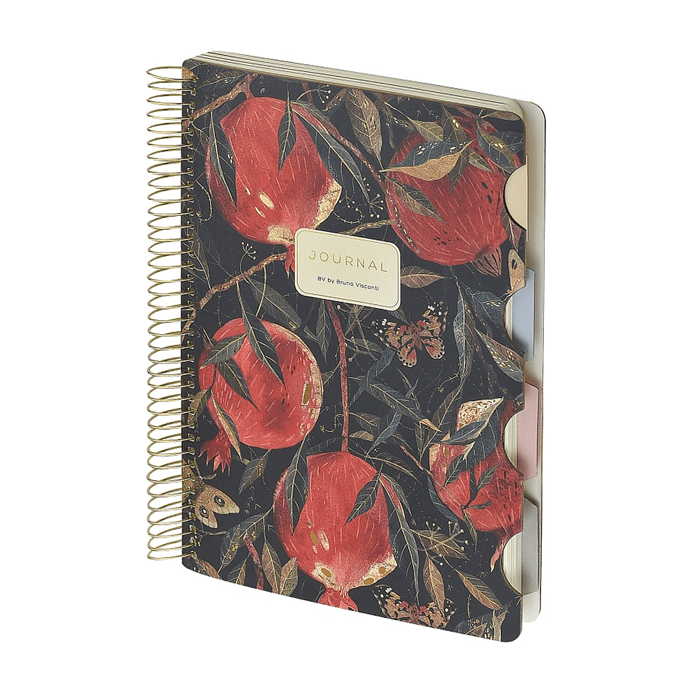 Книга записная "Flora. Гранат", В5, 120 листов, клетка, линейка, точка, черный, красный