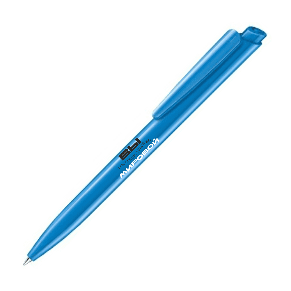 Ручка шариковая автоматическая Senator "Dart Polished. Вы, как океан, такой же мировой", 1.0 мм, голубой, стерж. синий