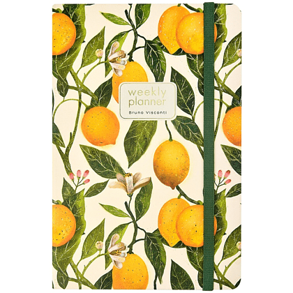 Еженедельник недатированный "Flora. Paradise. Lemons", А5, 144 страниц, линованный, белый, желтый - 2