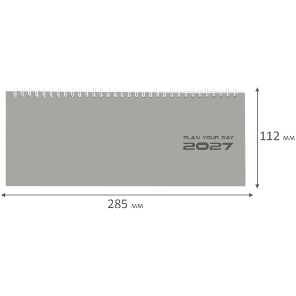 Планинг датированный "Grey style" на 2027 год, 285x112 мм, 128 страниц, серый - 6