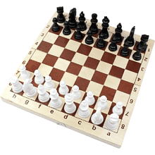 Игра настольная "Шахматы пластмассовые в деревянной упаковке (поле 29см х 29см)"
