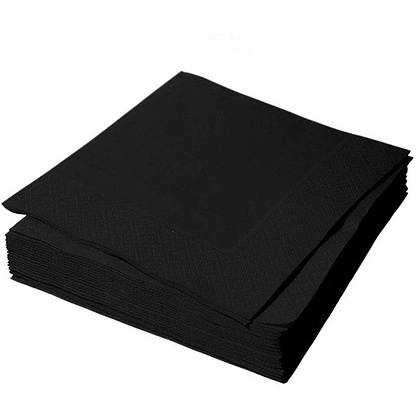 Салфетки бумажные "Бик-пак", 200 шт, 33x33 см, черный