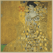 Платок "Золотая Адель", Густав Климт, 90х90 см, искусственный шелк, разноцветный