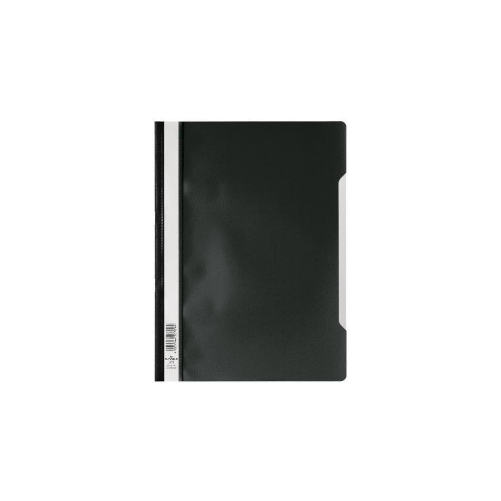 Папка-скоросшиватель с прозрачной обложкой "Durable", A4, ПВХ, черный