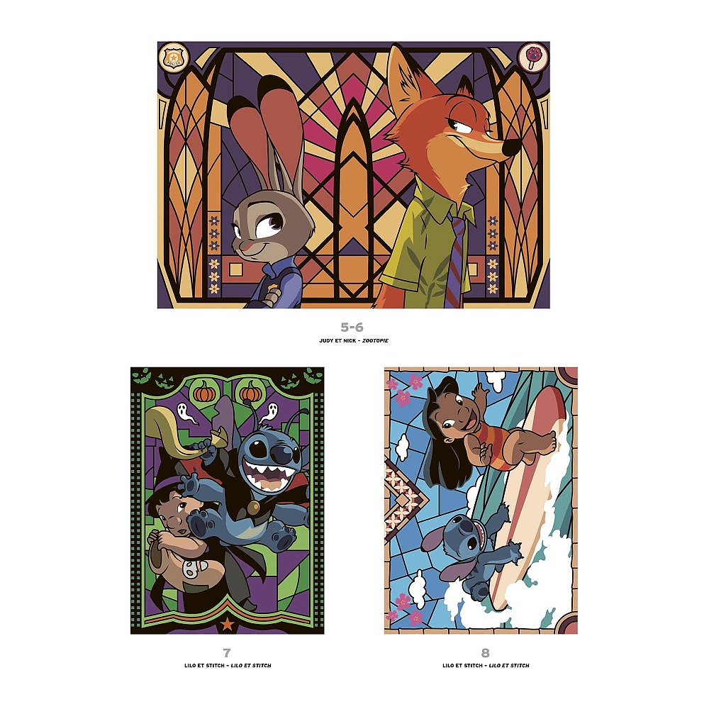 Раскраска по номерам на французском языке "Coloriages mystères Disney - Vitraux Tome 2" - 3