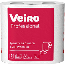 Бумага туалетная Veiro Professional Premium, в стандартных рулонах, 4 рулона, 50 м, 2 слоя