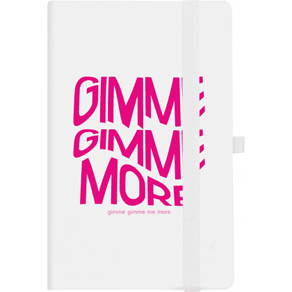 Бизнес-блокнот "Gimme more" на резинке, А5, в линейку, белый