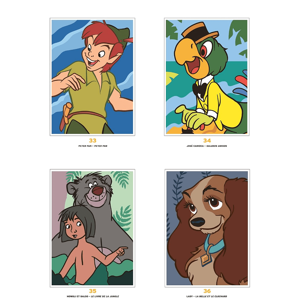 Раскраска по номерам на французском языке "Coloriages mystères Disney - Portraits" - 6