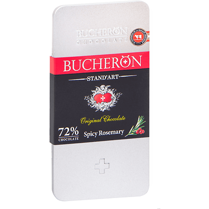 Шоколад горький "Bucheron", 100 гр., с розмарином и розовым перцем