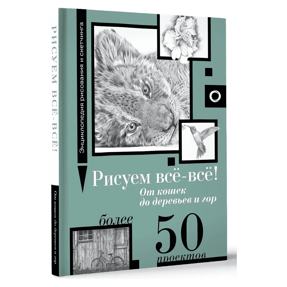 Книга "Энциклопедия рисования и скетчинга. Рисуем всё-всё! От кошек до деревьев и гор. Более 50 проектов", Анастасия Чудова
