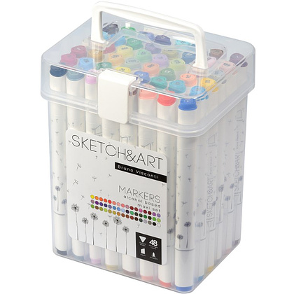 Набор двусторонних маркеров для скетчинга "Sketch&Art", 48 цветов