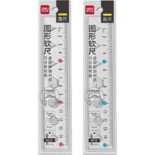Линейка "Deli VC15", 15 см, прозрачный, ассорти