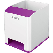 Подставка для канцелярских мелочей и смартфона "Leitz WOW", 90x100x101 мм, фиолетовый, белый
