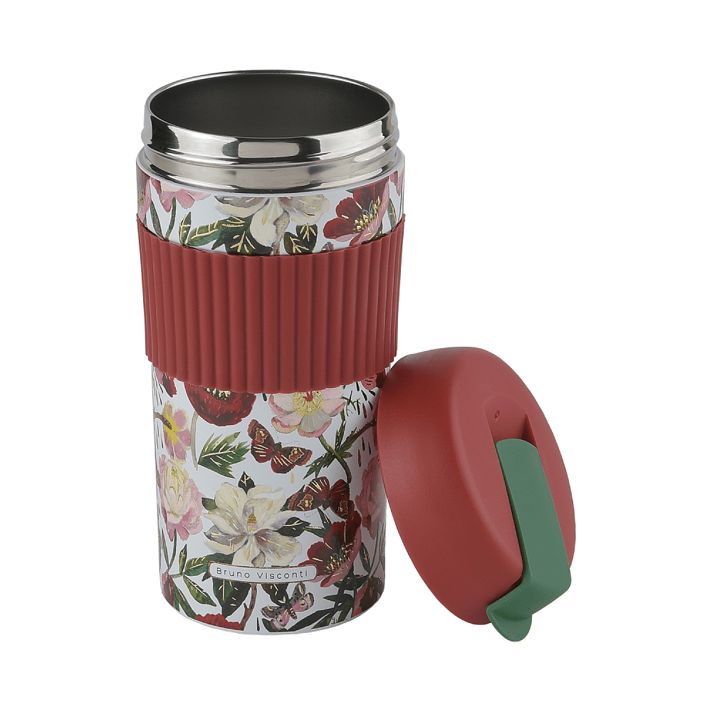 Кружка термическая "Flora. Пионы", металл, 500 мл, белый, красный - 2