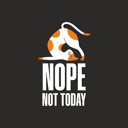Алюминиевая бутылка "Nope not today", черный - 2