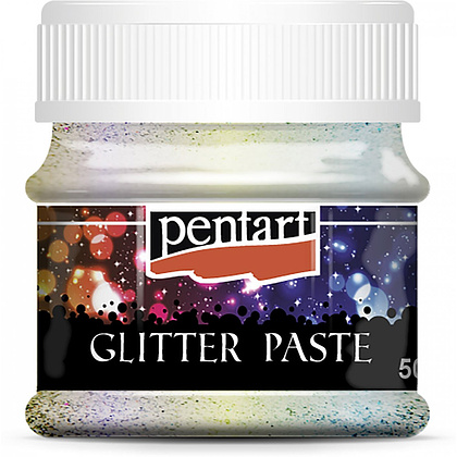 Текстурная паста "Pentart", 50 мл, среднезернистая, серебро