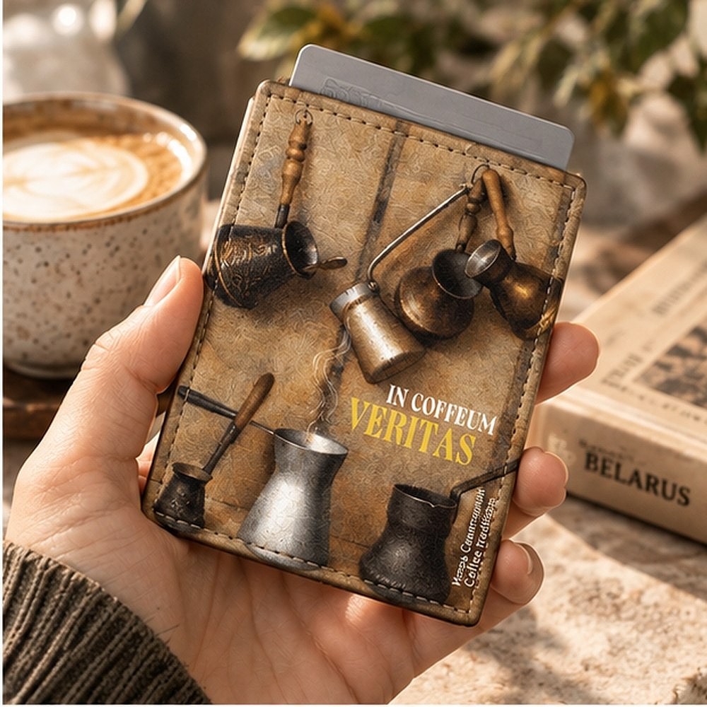 Чехол для карт "Coffee tradition", Игорь Свентицкий, натуральная кожа, разноцветный - 2