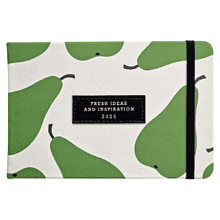 Еженедельник датированный "Pear" на 2026 год, А6, 128 страниц, на резинке, зеленые груши