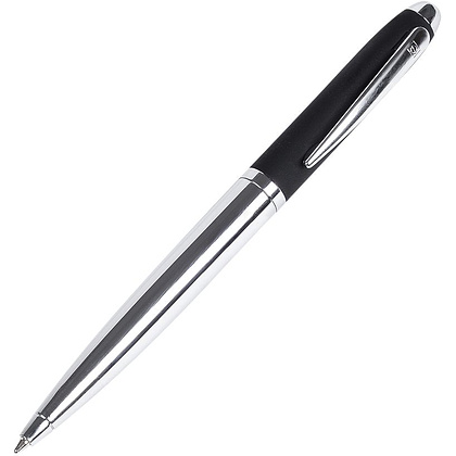 Ручка шариковая автоматическая "Senator Nautic", 1.0 мм, черный, серебристый, стерж. синий