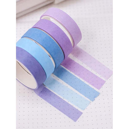 Клейкая лента "Multicolor tone purple-blue", 10х2 мм/м, ассорти - 2